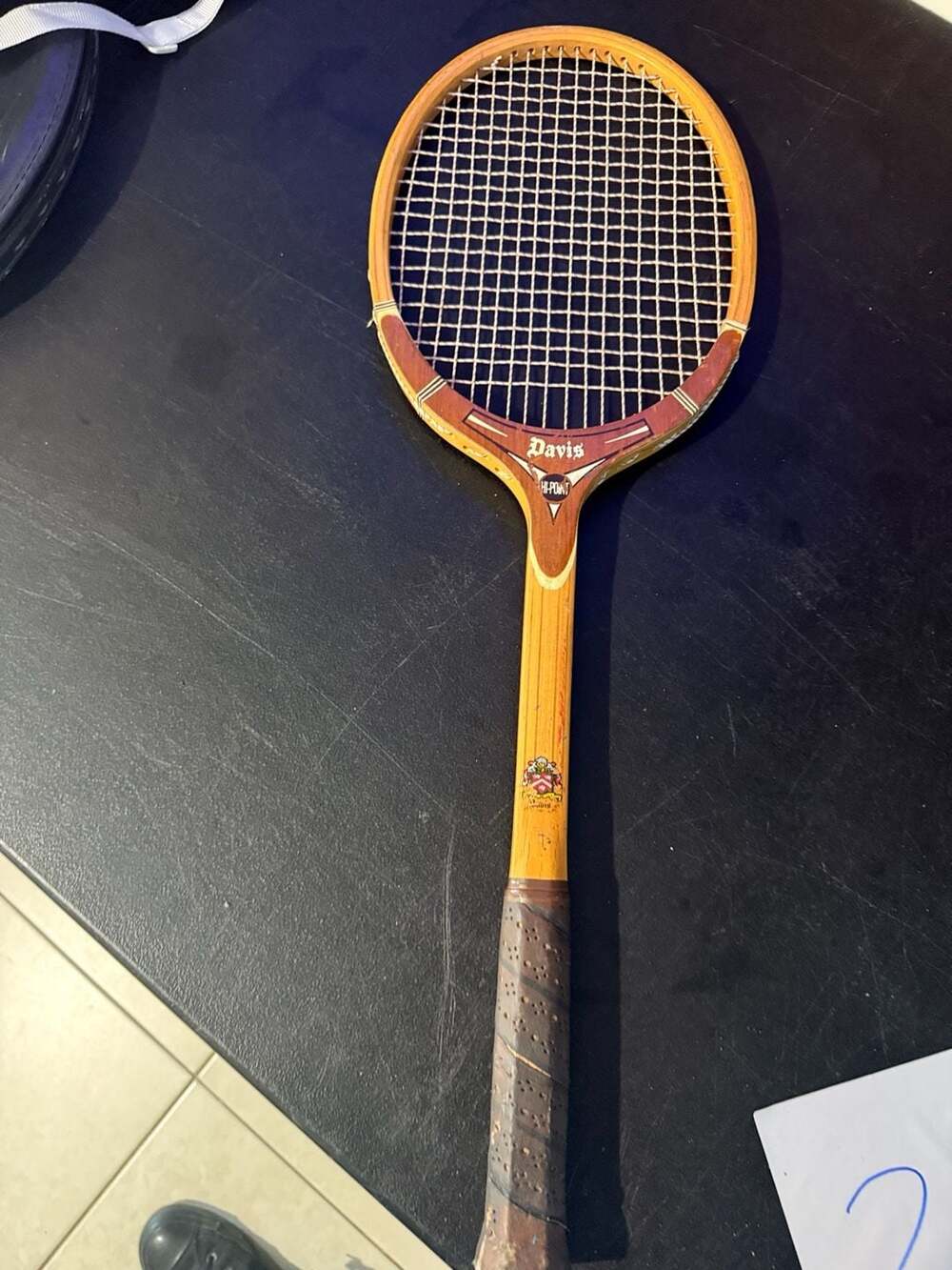 Vintage Davis Hi-Point Wood Tennis Racket 4 3/8 L